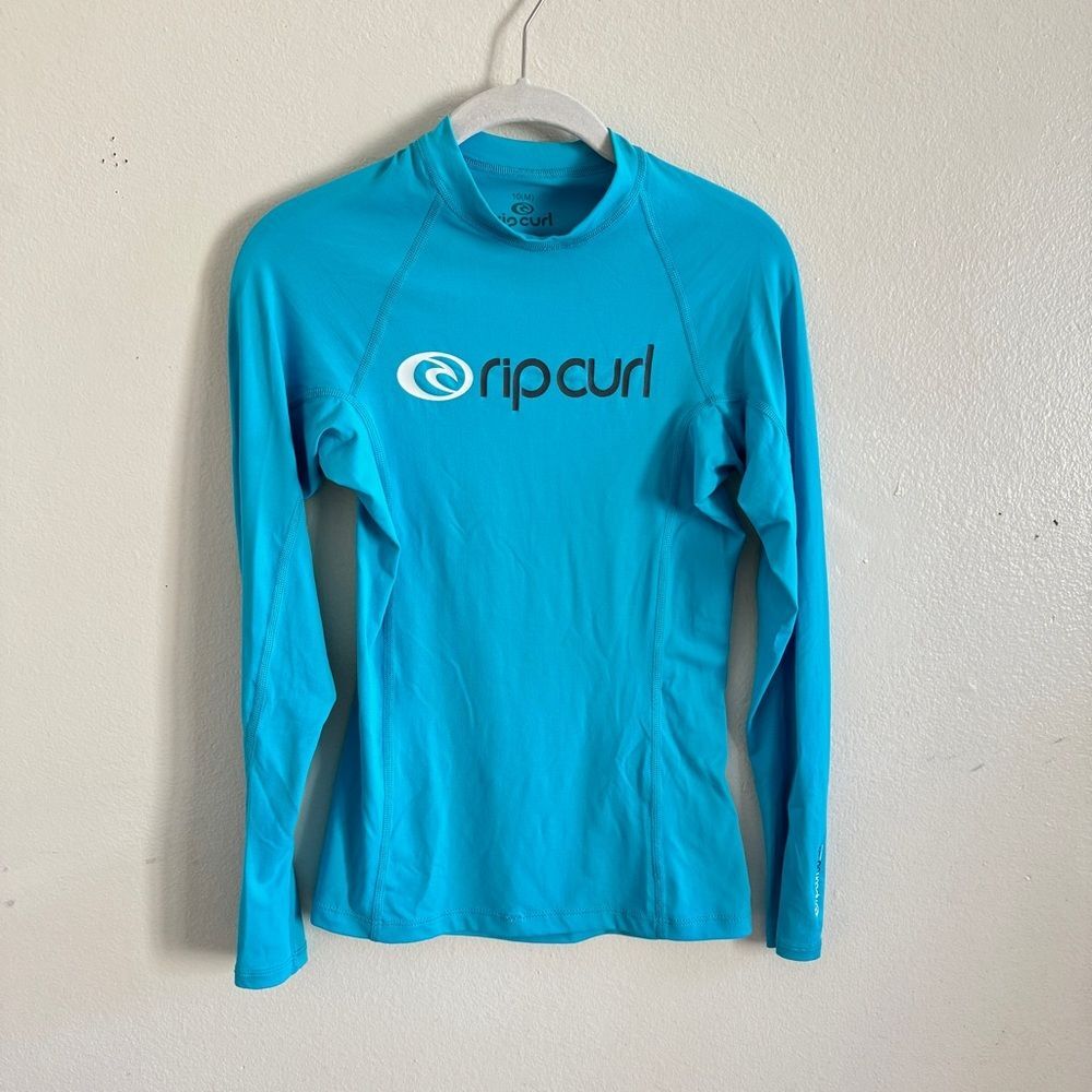 Juniors Ripcurl Cloudbreak Blue Teal Aqua Rashguard 10 M